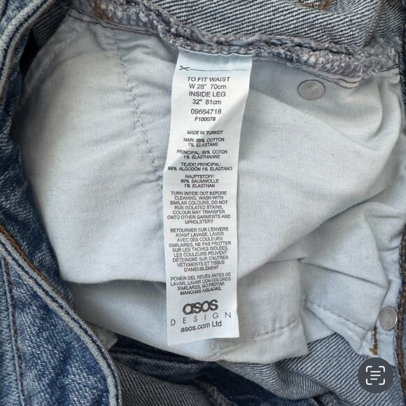 ASOS Women's Denim Jeans Medium Wash High Rise Straight Leg Size 28/32 - Picture 7 of 8